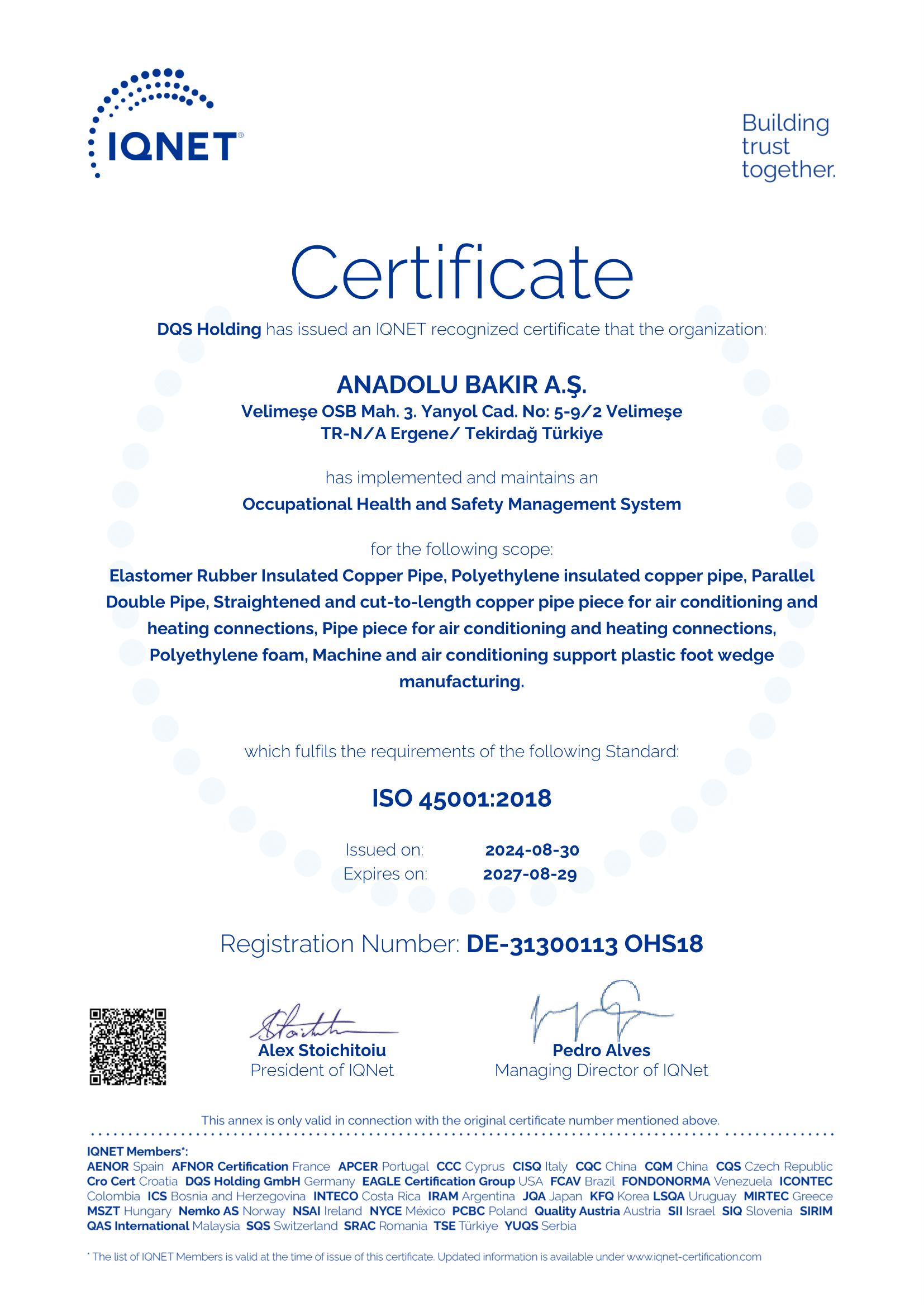 ISO 45001- İş Sağlığı Güvenliği Sertifikası